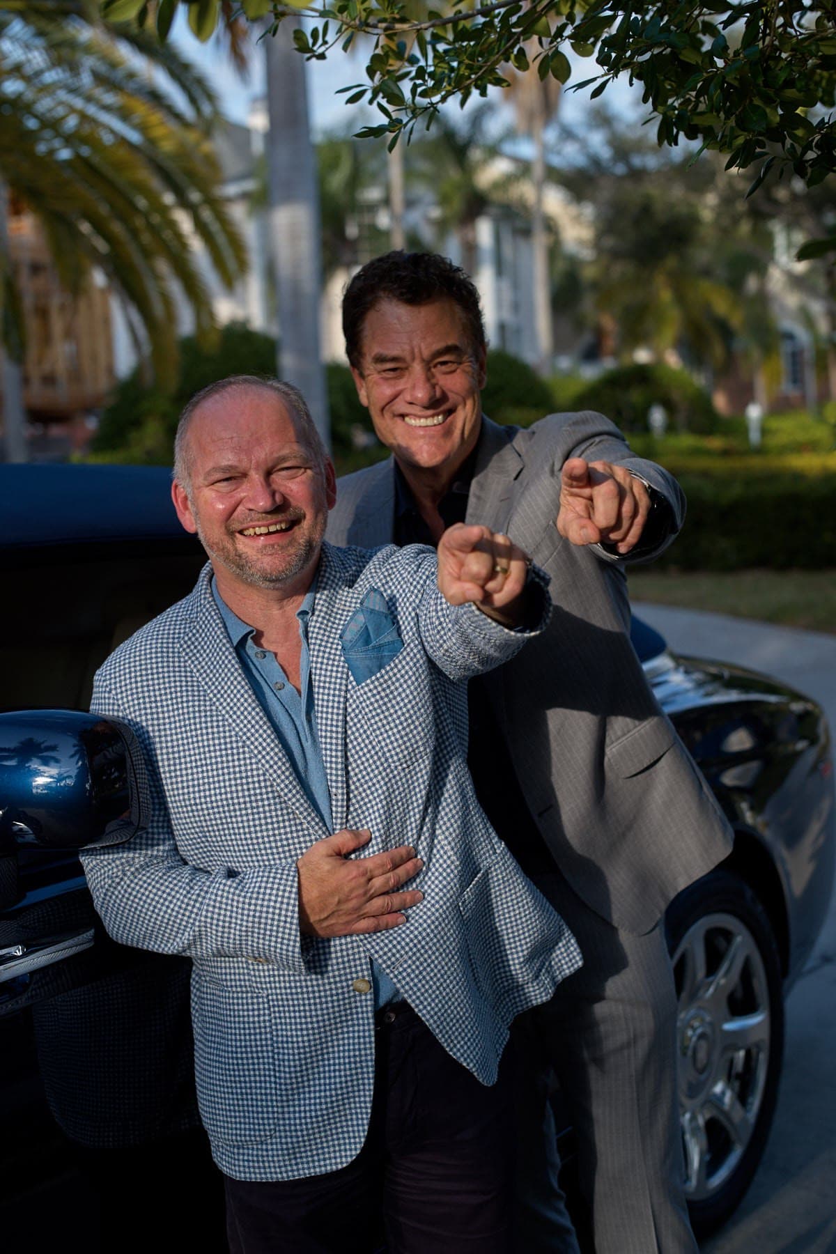 Tom and Jim Bridgeforth pointing at the camera